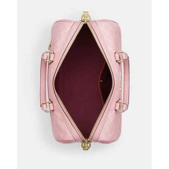 NWT Coach Rowan Large Satchel Bag In Signature Canvas CAO77 /powder pink - Picture 8 of 10